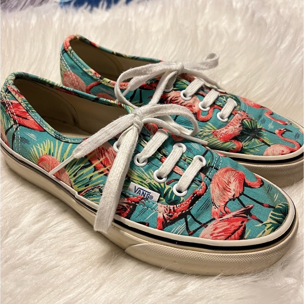 Vans Flamingo Print Sneakers Skateboard Shoes 6.5 woman’s/5 men’s Zoo Tropical